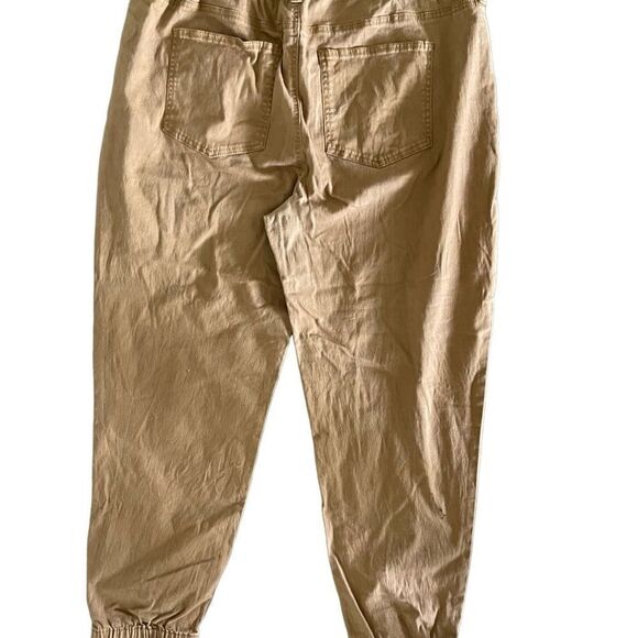 No boundaries utility crop pants mustard brown high rise elasticized waist sz XL - Picture 2 of 8